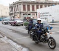 Cuban Police on Motorcycles - Havana, Cuba Royalty Free Stock Photo