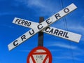 Cuban rail road crossing sign Royalty Free Stock Photo