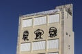 Cuban Revolution Faces Fidel Castro Che Guevara Cienfuegos Old Building Havana Cuba