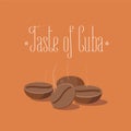 Cuban roasted coffee beans vector illustration