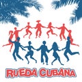 Cuban Rueda, or group of people dancing salsa in a circle Royalty Free Stock Photo