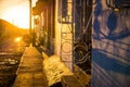 Cuban street at sunset in Trinidad Royalty Free Stock Photo