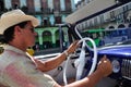 Cuban taxi driver Royalty Free Stock Photo