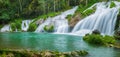 Cuban waterfalls, waterfalls panorama, El Nicho Royalty Free Stock Photo