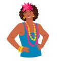 Cuban young woman, portrait of a young Hispanic girl. Cuban ethnic woman, vector.