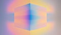 Cube abstract lo-fi gradient background. Psychic Waves and digital noise. Nostalgia, vintage, retro, 70s, 80s style. Synthwave, ch