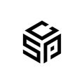 Letter SCP Cube Logo Design Royalty Free Stock Photo