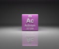 Cube with Actinium number 89 periodic table