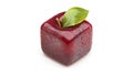 Cube apple with apple leaf isolated on a white background Royalty Free Stock Photo