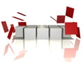 A cube array is falling apart - 3d abstract image