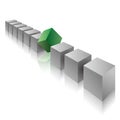 Cube assembled of blocks,puzzle blocks. Royalty Free Stock Photo