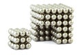 Cube assembled from magnetic balls without cutout Royalty Free Stock Photo