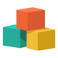 Cube blocks icon cartoon vector. Children building