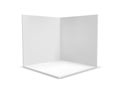 Cube box or corner room interior cross section. Vector white empty geometric square 3D blank box Royalty Free Stock Photo