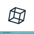 Cube Box Line Art Icon Vector logo Template Illustration Design. Vector EPS 10 Royalty Free Stock Photo