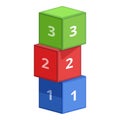 Cube build tower icon cartoon vector. Children playing