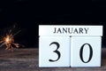 Cube calendar with date January 30th