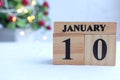 Cube calendar with date January 10th