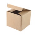 Cube cardboard box isolated