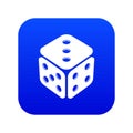 Cube casino icon blue vector