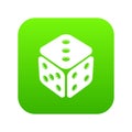 Cube casino icon green vector