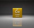 Cube with Cobalt number 27 periodic table Royalty Free Stock Photo