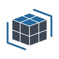 Cube Color Vector icon which can easily modify or edit Royalty Free Stock Photo