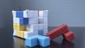 Cube constructor, multi-colored for brain development