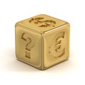 Cube with currency signs. Royalty Free Stock Photo