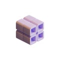 Cube 3D Render Design Element 02B Royalty Free Stock Photo