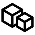 Cube, design bold vector icon which can be easily modified or edited
