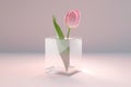 Cube flower vase. Generate Ai