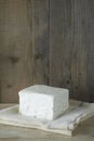 Cube of fresh feta cheese Royalty Free Stock Photo