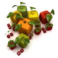 Cube fruits Royalty Free Stock Photo