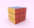 cube game icon, minimal 3d render illustration on pink background Royalty Free Stock Photo