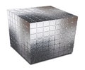 Cube with gaps silver metal