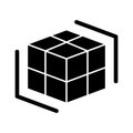 Cube glyph vector icon which can easily modify or edit
