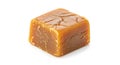 Cube of golden caramel candy isolated on a white background with light studio lighting Royalty Free Stock Photo