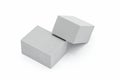 Cube of grey foam plastic