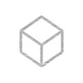 Cube grey sketch vector icon. Simple Vector Sign and Trendy Symbol for Design