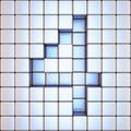 Cube grid Number 4 FOUR 3D