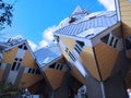 Details of the architecture of the Cube Houses in Rotterdam, Netherlands, Europe. Royalty Free Stock Photo