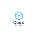 Cube icon. 3D box sImple flat abstract logo template. Modern emblem idea. Logotype concept design for business. Isolated Royalty Free Stock Photo