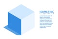 Cube icon. Isometric template for web design in flat 3D style. Vector illustration Royalty Free Stock Photo