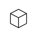 Cube icon vector black cube sign