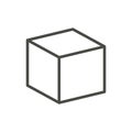 Cube icon vector. Line 3d box symbol.
