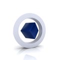 Cube inside circle