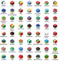 All african countries flags in cube isometric design vector set Royalty Free Stock Photo
