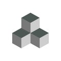 Cube isometric logo concept, 3d vector illustration. Flat design style. Cube construction. Sign pattern. Graphic design. Fashion Royalty Free Stock Photo