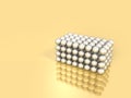 A cube made up of metallic balls. It represents a strong bond. Royalty Free Stock Photo